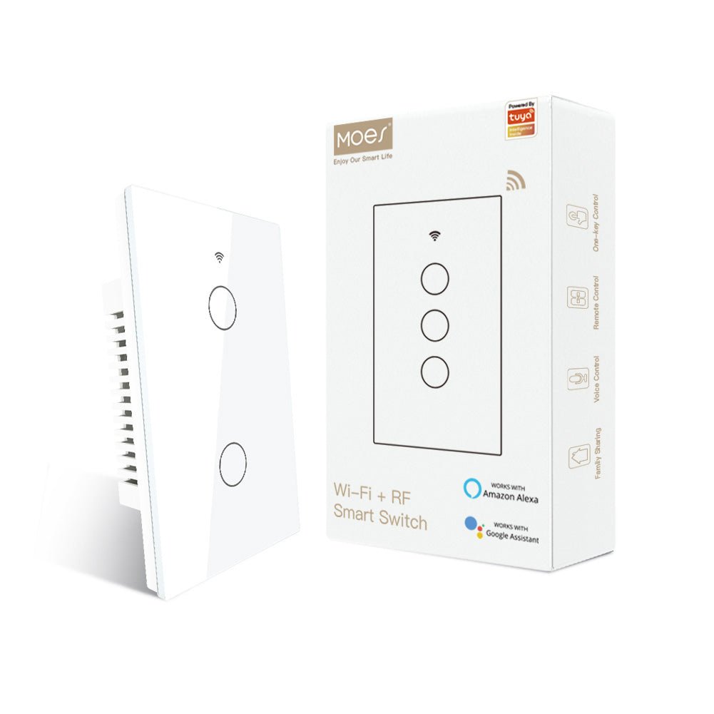 2-Gang WiFi Glass Light Switch